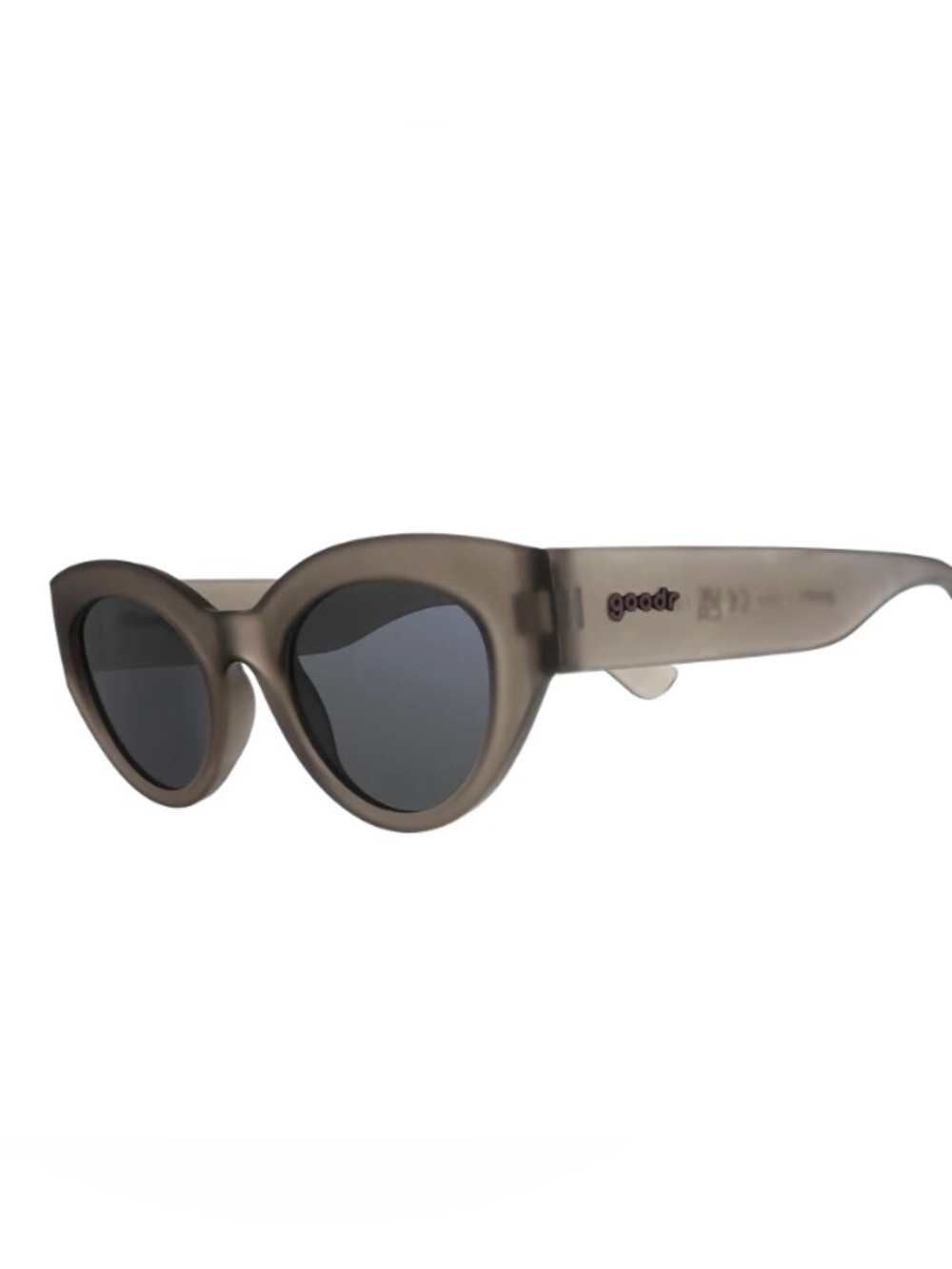 Goodr Moonbeam Daydream Sunglasses in Frosted Taupe with Dark Lenses